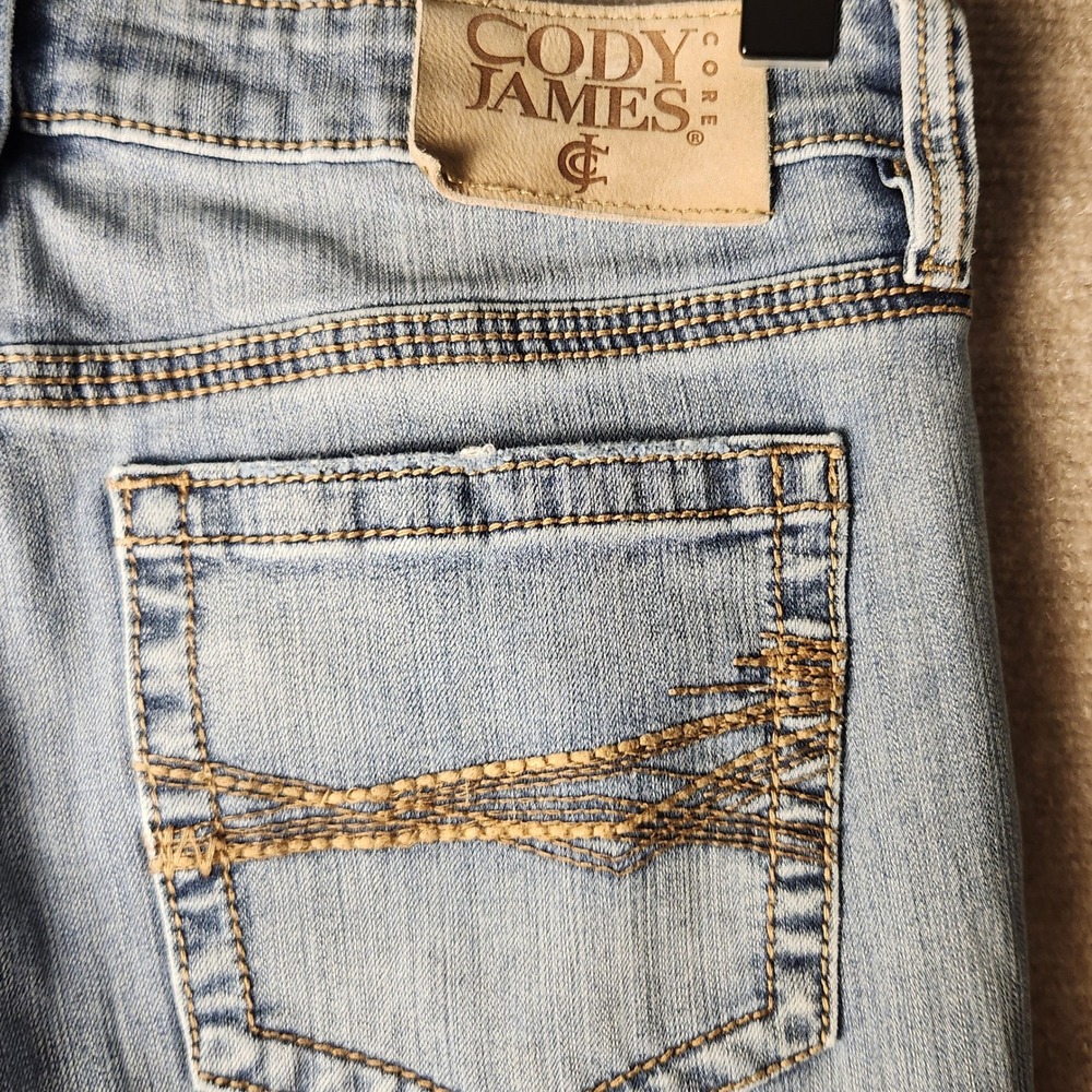 Cody James Core Womens Light Wash Distressed Denim Jeans Size 32x30